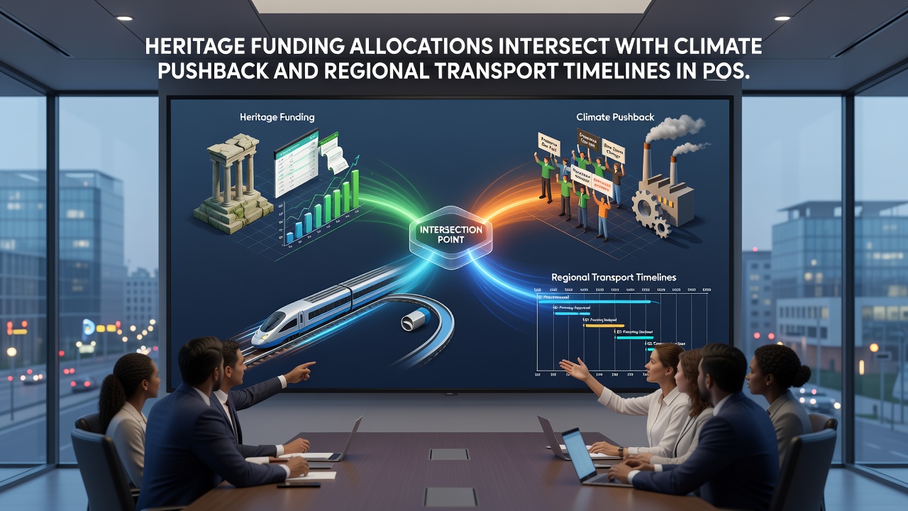 Regional transport networks adapting to new timelines alongside heritage conservation zones and climate resilience measures